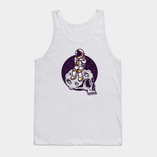 Astronaut And Skull Moon Tank Top